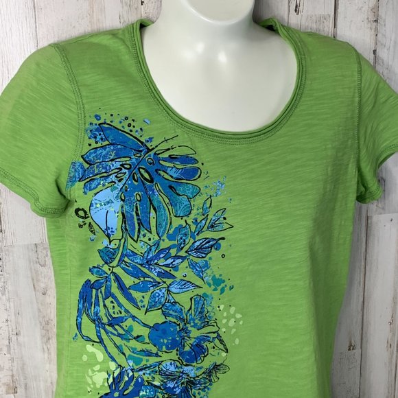 SB Active Tops Sb Active Womens Athletic T Shirt S Grean Floral